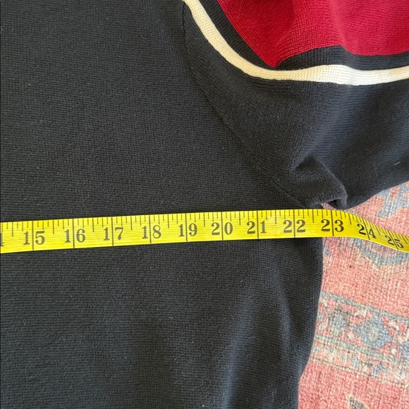 Eddie Bauer Men’s XL TALL Black Red Cream Color Block Dad Sweater 100% Cotton - Picture 6 of 7